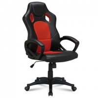 Кресло офисное "Rider EX-544", экокожа черная/ткань красная