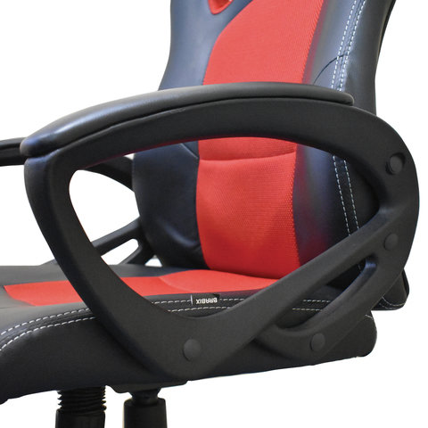 Кресло офисное "Rider EX-544", экокожа черная/ткань красная