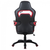 Кресло компьютерное "Nitro GM-001", ткань, экокожа, черное, вставки красные