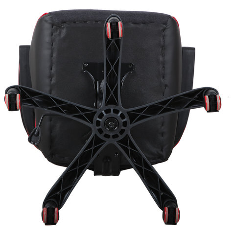 Кресло компьютерное "Nitro GM-001", ткань, экокожа, черное, вставки красные