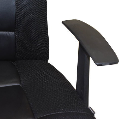 Кресло офисное "Fusion EX-560", экокожа/ткань, хром, черное