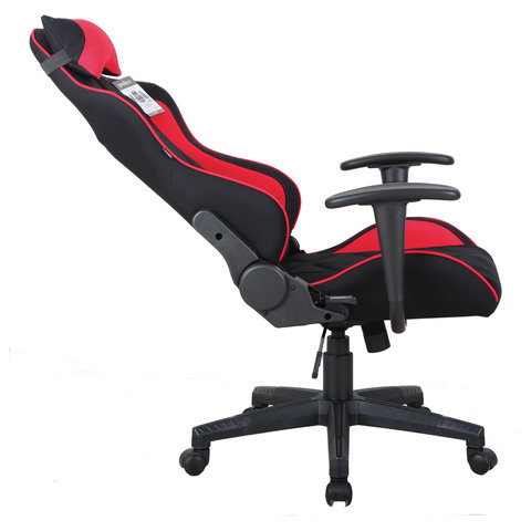 Кресло компьютерное "GT Racer GM-101", подушка, ткань, черное/красное