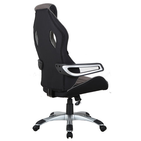 Кресло компьютерное "Techno GM-002", ткань, черное/серое, вставки белые