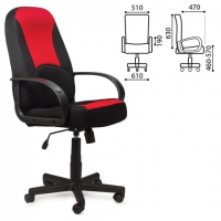 Кресло офисное "City EX-512", ткань черная/красная, TW