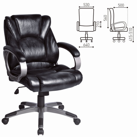 Кресло офисное "Eldorado EX-504", экокожа, черное