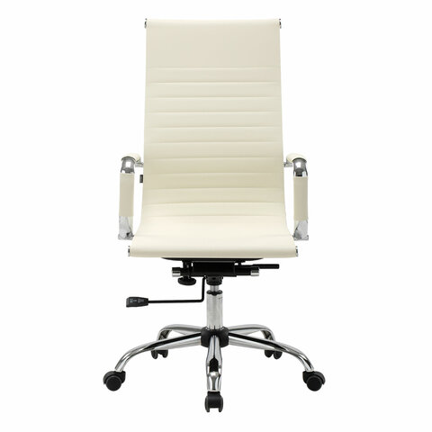 Кресло офисное "Energy EX-509", рециклированная кожа, хром, бежевое
