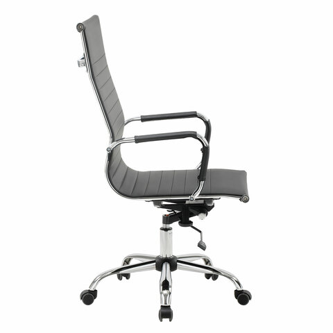 Кресло офисное "Energy EX-509", рециклированная кожа, хром, черное