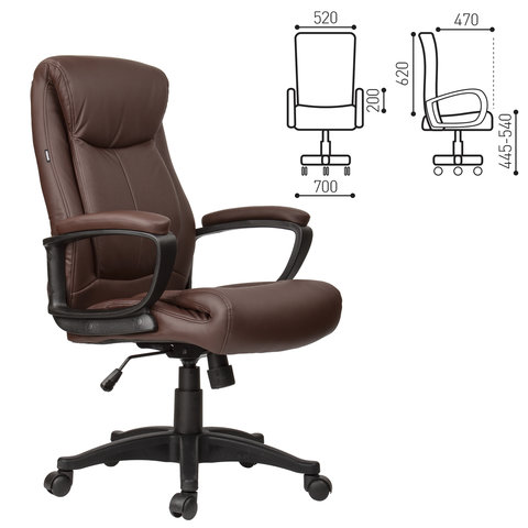 Кресло офисное "Enter EX-511", экокожа, коричневое