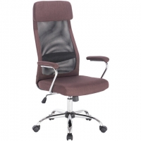 Кресло офисное "Flight EX-540", хром, ткань, сетка, коричневое