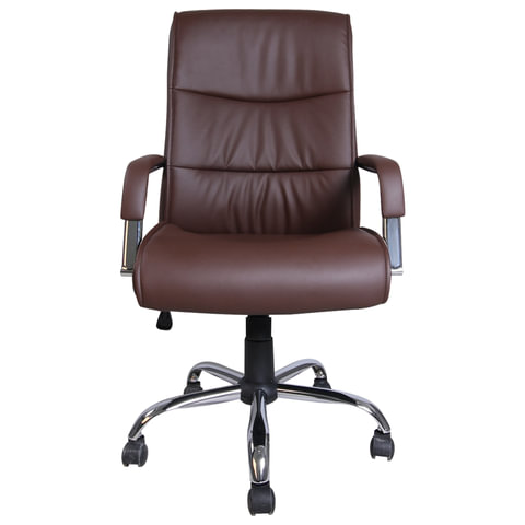 Кресло офисное "Space EX-508", экокожа, хром, коричневое