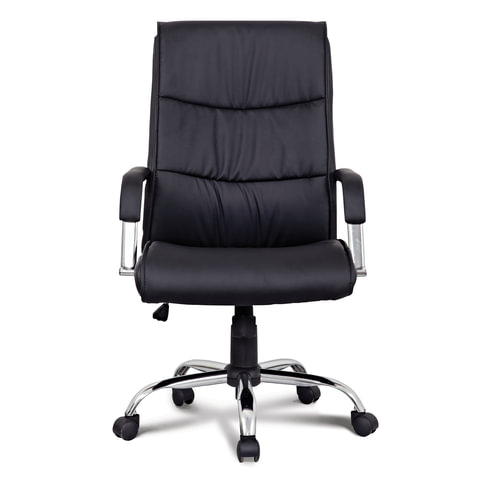 Кресло офисное "Space EX-508", экокожа, хром, черное
