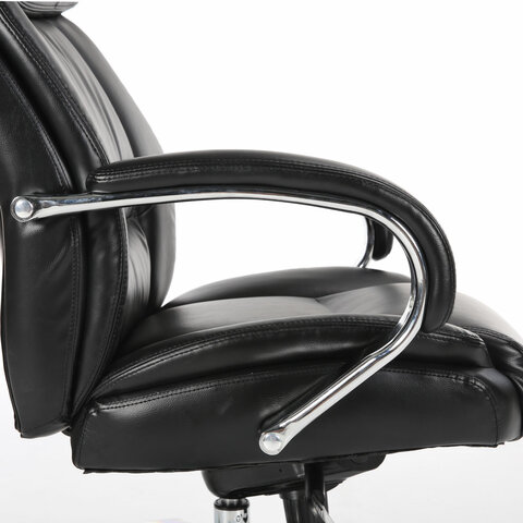 Кресло офисное PREMIUM "Direct EX-580", хром, рециклированная кожа, черное