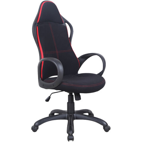 Кресло офисное PREMIUM "Force EX-516", ткань, черное/вставки красные