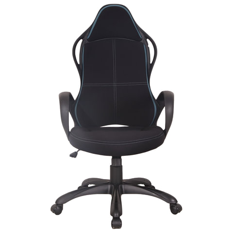 Кресло офисное PREMIUM "Force EX-516", ткань, черное/вставки синие