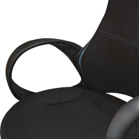 Кресло офисное PREMIUM "Force EX-516", ткань, черное/вставки синие