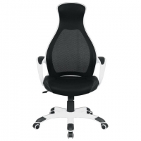Кресло офисное PREMIUM "Genesis EX-517", пластик белый, ткань/экокожа/сетка черная