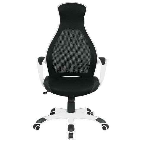 Кресло офисное PREMIUM "Genesis EX-517", пластик белый, ткань/экокожа/сетка черная