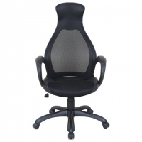 Кресло офисное PREMIUM "Genesis EX-517", пластик черный, ткань/экокожа/сетка черная