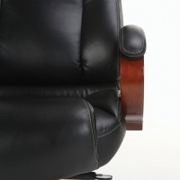 Кресло офисное PREMIUM "Infinity EX-707", дерево, натуральная кожа, черное