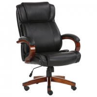 Кресло офисное PREMIUM "Magnum EX-701", дерево, рециклированная кожа, черное