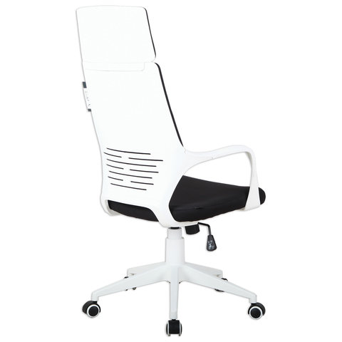 Кресло офисное PREMIUM "Prime EX-515", пластик белый, ткань, черное