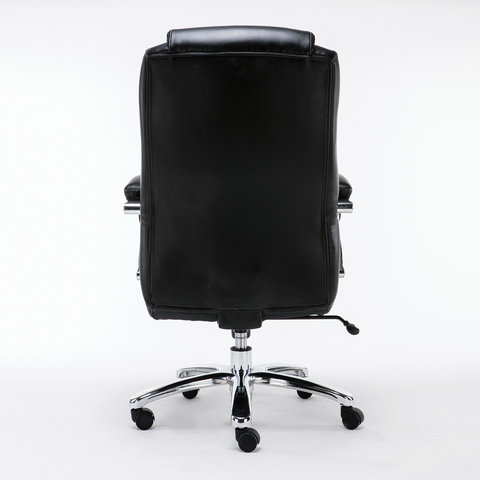 Кресло офисное PREMIUM "Status HD-003", нагрузка до 250 кг, рециклированная кожа, хром, черное