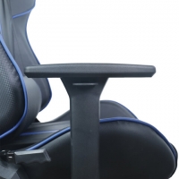 Кресло компьютерное "GT Carbon GM-120", две подушки, экокожа, черное/синее