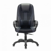 Кресло компьютерное PREMIUM "Rapid GM-102", НАГРУЗКА 180 кг, экокожа/ткань, черное/серое