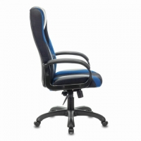 Кресло компьютерное PREMIUM "Rapid GM-102", НАГРУЗКА 180 кг, экокожа/ткань, черное/синее