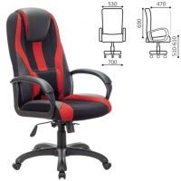 Кресло компьютерное PREMIUM "Rapid GM-102", НАГРУЗКА 180 кг, экокожа/ткань, черное/красное