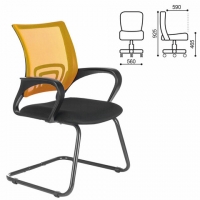 Кресло для приемных и переговорных"Fly CF-100", оранжевое/черное