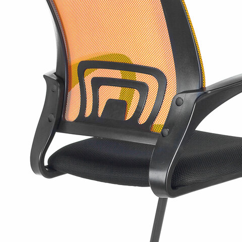 Кресло для приемных и переговорных"Fly CF-100", оранжевое/черное