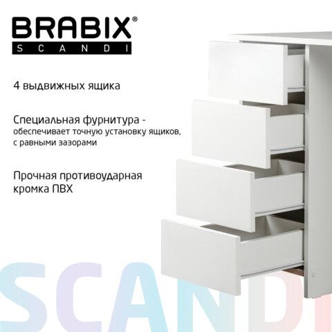 Стол письменный/компьютерный "Scandi CD-016", 1100х500х750 мм, 4 ящика, белый