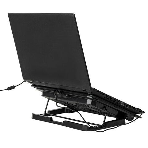 Подставка для ноутбука с охлаждением, 2 порта USB-A, LED-подсветка, 352х252 мм
