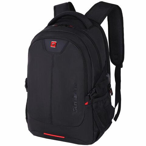 Рюкзак UPGRADE универсальный, 3 отделения, отделение для ноутбука, USB-порт, "UP-3", черный, 47х33х21 см