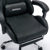 Кресло компьютерное "Dexter GM-135", подножка, две подушки, экокожа, черное