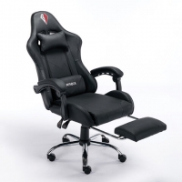Кресло компьютерное "Dexter GM-135", подножка, две подушки, экокожа, черное