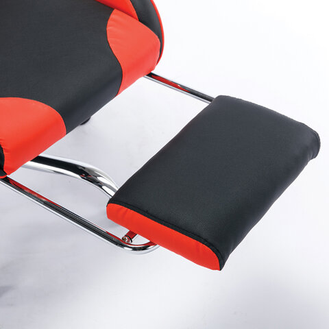 Кресло компьютерное "Dexter GM-135", подножка, две подушки, экокожа, черное/красное