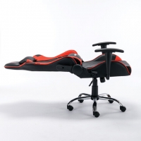 Кресло компьютерное "Hunter GM-130", две подушки, экокожа, черное/красное