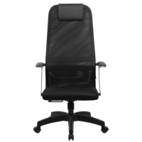 Кресло офисное PREMIUM "Ultimate EX-801" пластик, плотная двойная сетка Х2, черное