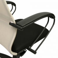 Кресло PREMIUM "Ultimate EX-800" пластик, плотная двойная сетка Х2, черное/бежевое