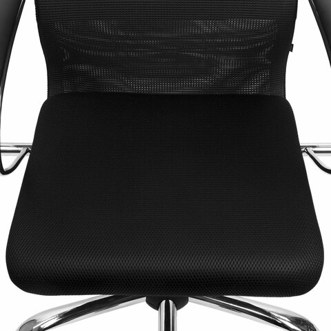 Кресло PREMIUM "Ultimate EX-800" хром, плотная двойная сетка Х2, черное