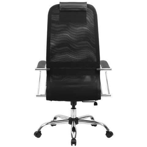Кресло PREMIUM "Ultimate EX-800" хром, плотная двойная сетка Х2, черное
