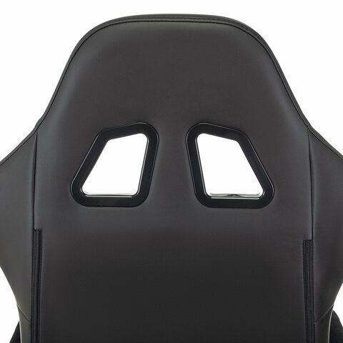 Кресло компьютерное "Striker GM-121", синхромеханизм, 2 подушки, экокожа/велюр, черное