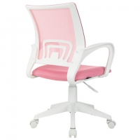 Кресло "Fly MG-396W", с подлокотниками, пластик белый, сетка, розовое