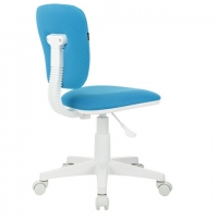 Кресло детское "Joy MG-204W", без подлокотников, пластик белый, ткань TW, голубое