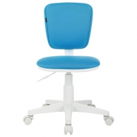 Кресло детское "Joy MG-204W", без подлокотников, пластик белый, ткань TW, голубое