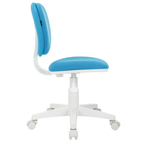 Кресло детское BRABIX "Joy MG-204W", без подлокотников, пластик белый, ткань TW, голубое