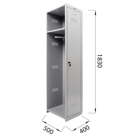 Шкаф (секция без стенки) металлический для одежды "LK 01-40", УСИЛЕННЫЙ, 1830х400х500 мм, S230BR403202