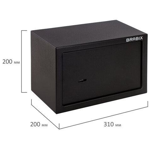 Сейф мебельный "SF-200KL", 200х310х200 мм, ключевой замок, черный, S103BR211114